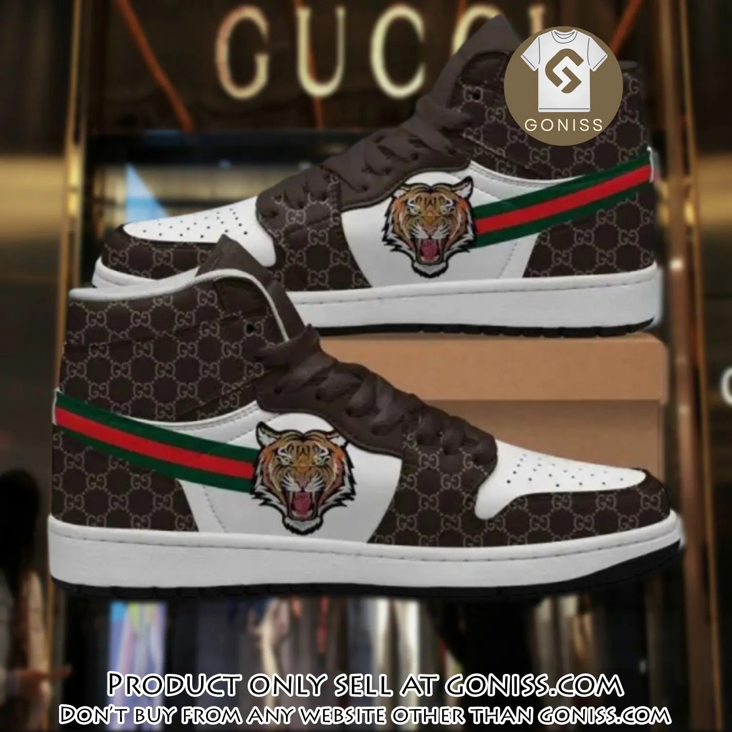Gucci tiger brown high air jordan sneakers shoes hot  gifts unisex gn5030134